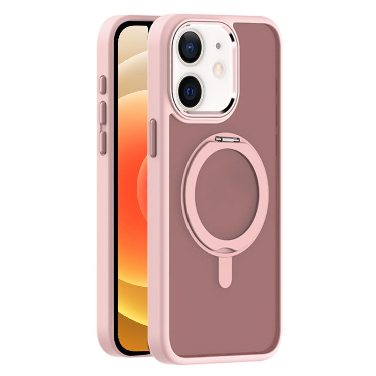 For iPhone 12 Skin Feel Frosted MagSafe Magnetic Rotating Holder Phone Case