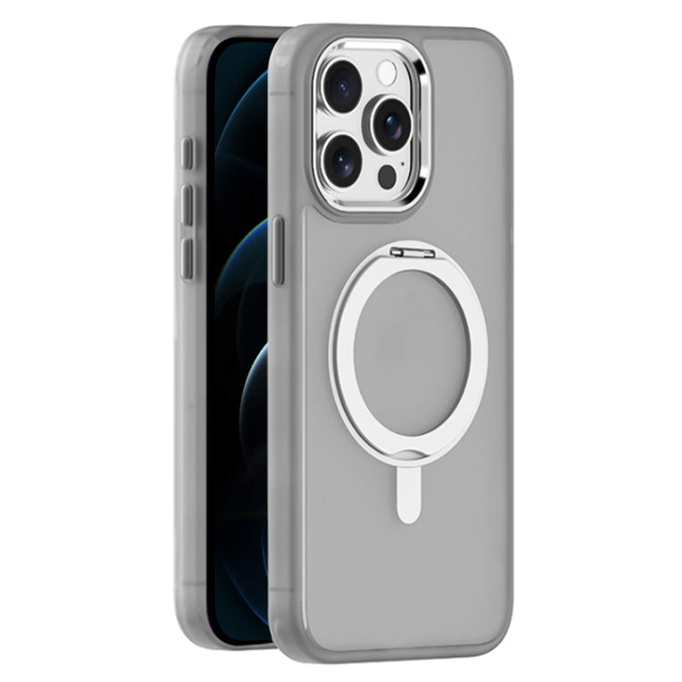For iPhone 12 Pro Max Skin Feel Frosted MagSafe Magnetic Rotating Holder Phone Case