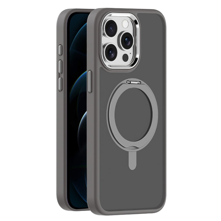 For iPhone 12 Pro Skin Feel Frosted MagSafe Magnetic Rotating Holder Phone Case