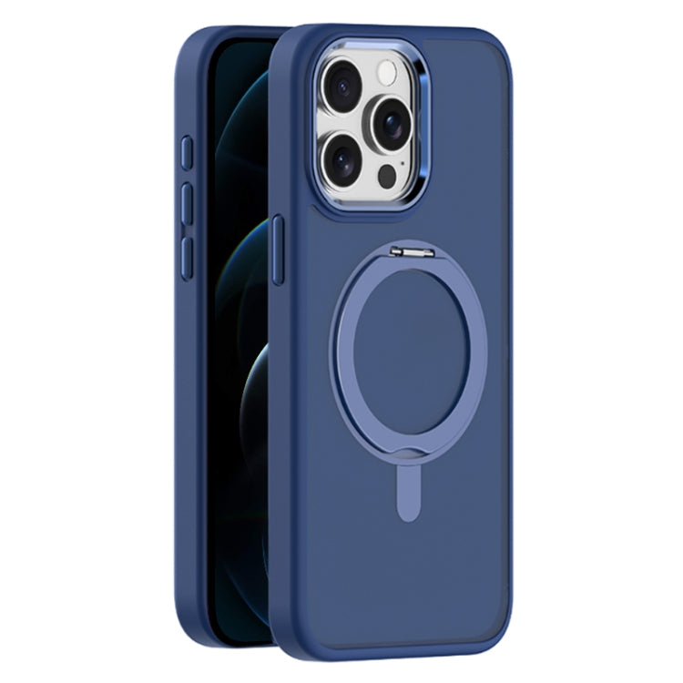 For iPhone 12 Pro Skin Feel Frosted MagSafe Magnetic Rotating Holder Phone Case