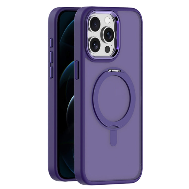 For iPhone 12 Pro Skin Feel Frosted MagSafe Magnetic Rotating Holder Phone Case