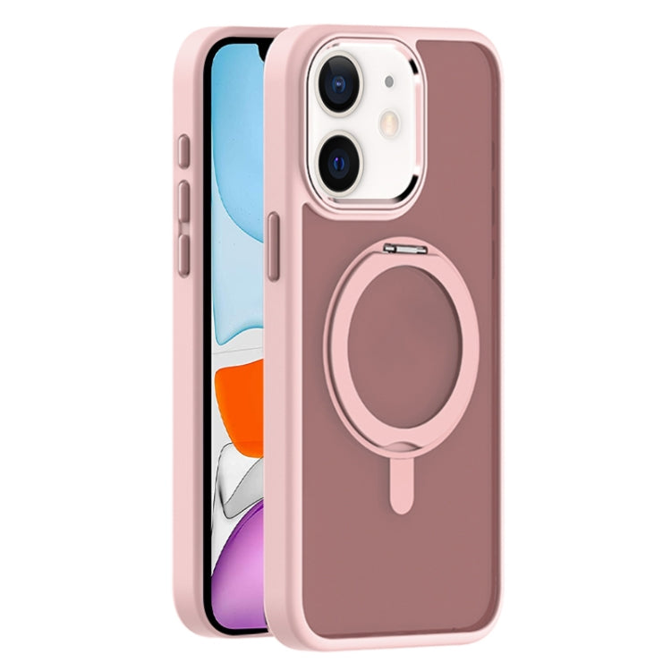 For iPhone 11 Skin Feel Frosted MagSafe Magnetic Rotating Holder Phone Case