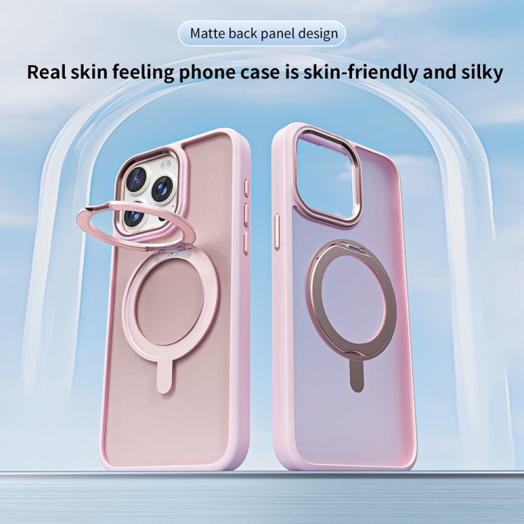 For iPhone 14 Pro Skin Feel Frosted MagSafe Magnetic Rotating Holder Phone Case
