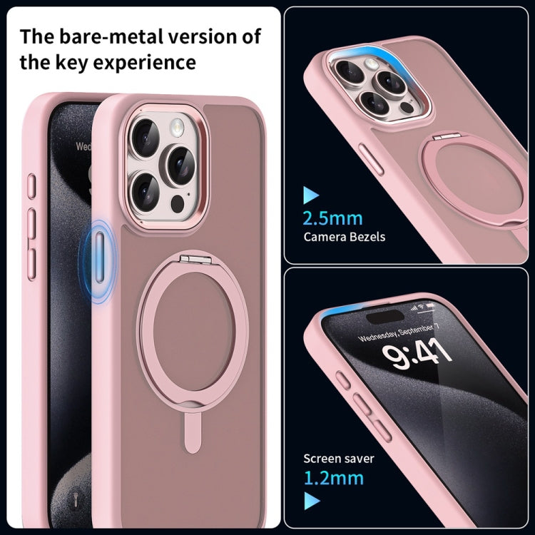For iPhone 14 Pro Max Skin Feel Frosted MagSafe Magnetic Rotating Holder Phone Case