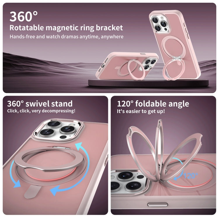For iPhone 13 Pro Max Skin Feel Frosted MagSafe Magnetic Rotating Holder Phone Case