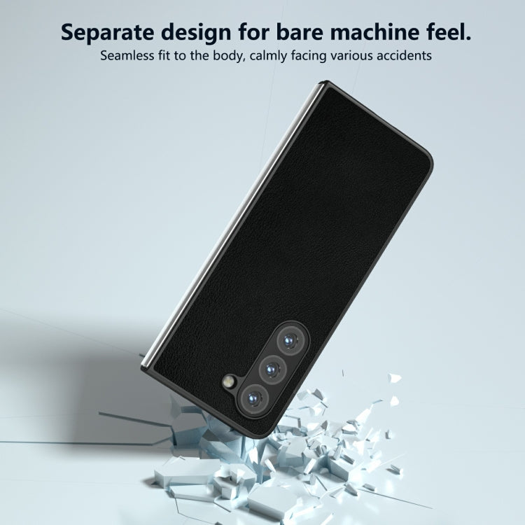 For Samsung Galaxy Z Fold6 Skin Feel PU Leather Full Coverage Phone Case