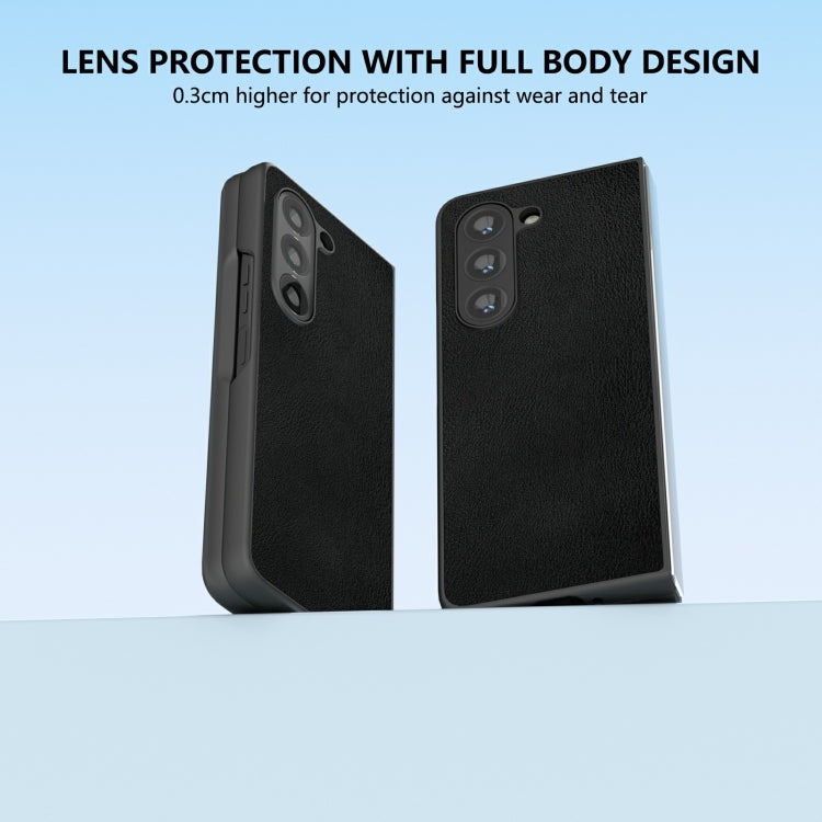 For Samsung Galaxy Z Fold6 Skin Feel PU Leather Full Coverage Phone Case