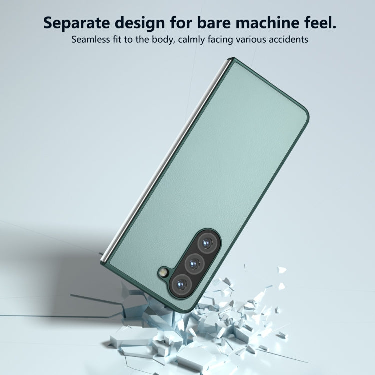 For Samsung Galaxy Z Fold6 Skin Feel PU Leather Full Coverage Phone Case
