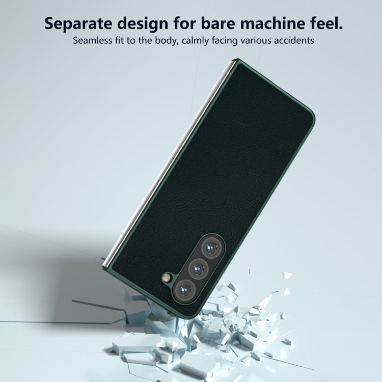 For Samsung Galaxy Z Fold6 Skin Feel PU Leather Full Coverage Phone Case