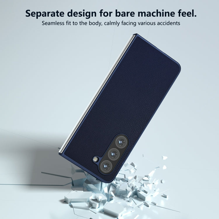 For Samsung Galaxy Z Fold6 Skin Feel PU Leather Full Coverage Phone Case