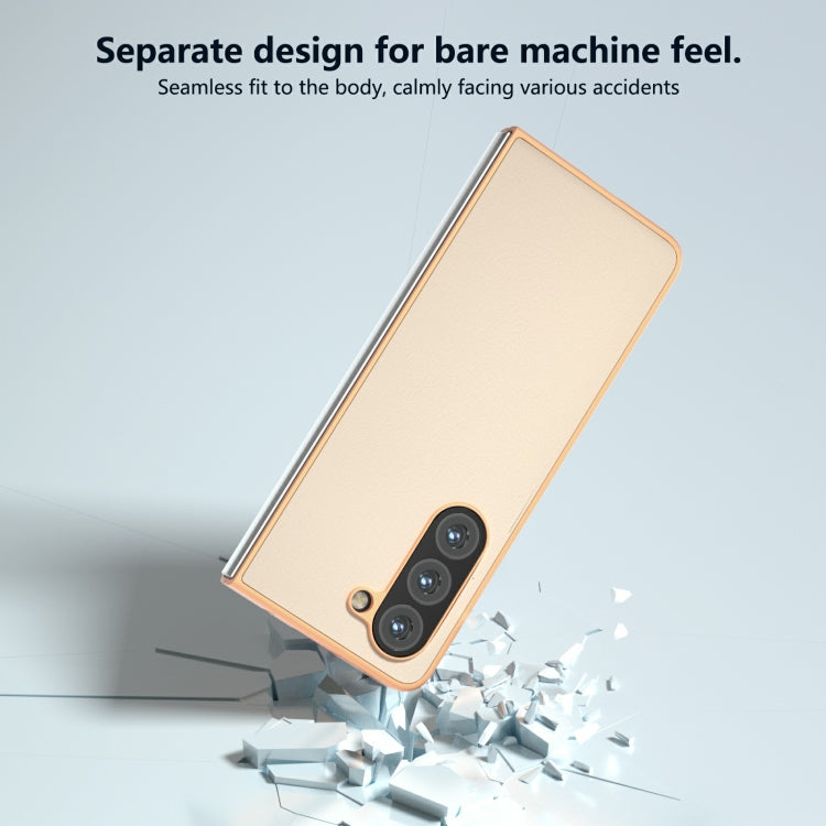 For Samsung Galaxy Z Fold6 Skin Feel PU Leather Full Coverage Phone Case