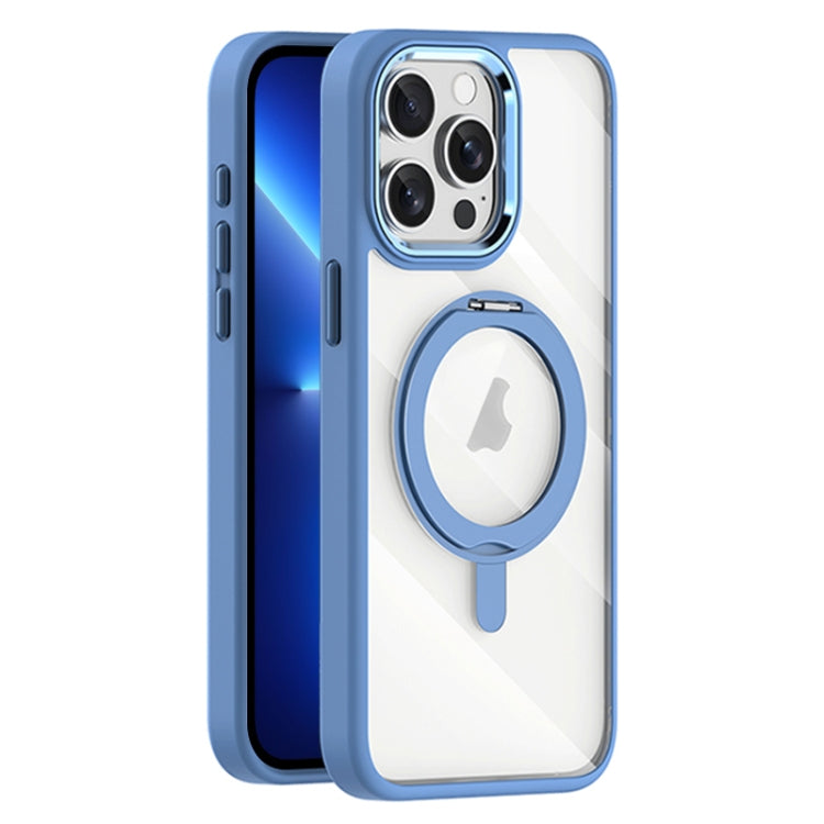 For iPhone 13 Pro Transparent MagSafe Magnetic Rotating Holder Phone Case