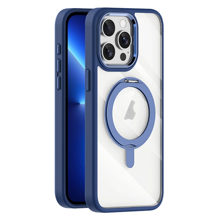 For iPhone 13 Pro Transparent MagSafe Magnetic Rotating Holder Phone Case