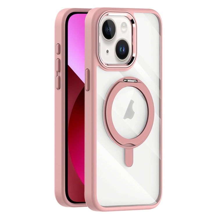 For iPhone 13 Transparent MagSafe Magnetic Rotating Holder Phone Case