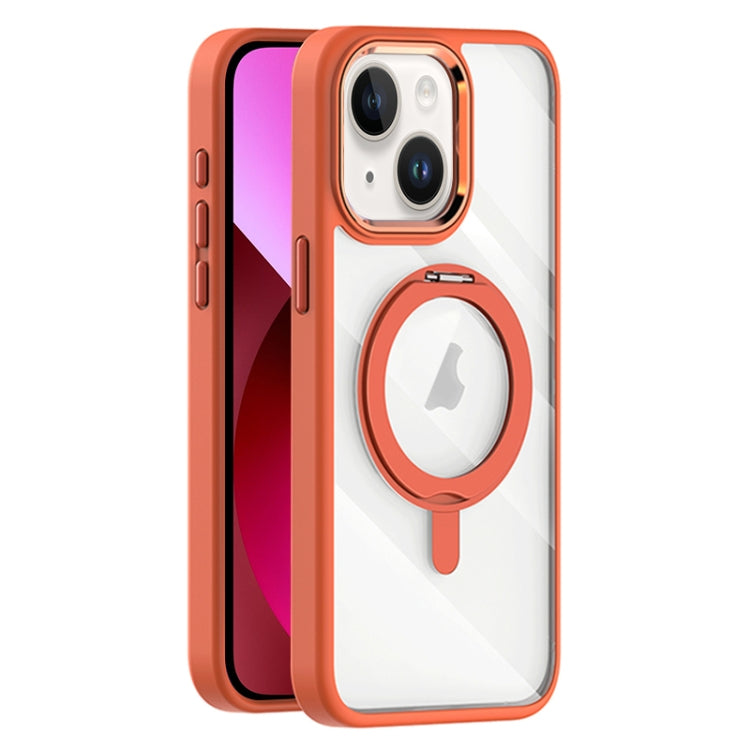 For iPhone 13 Transparent MagSafe Magnetic Rotating Holder Phone Case
