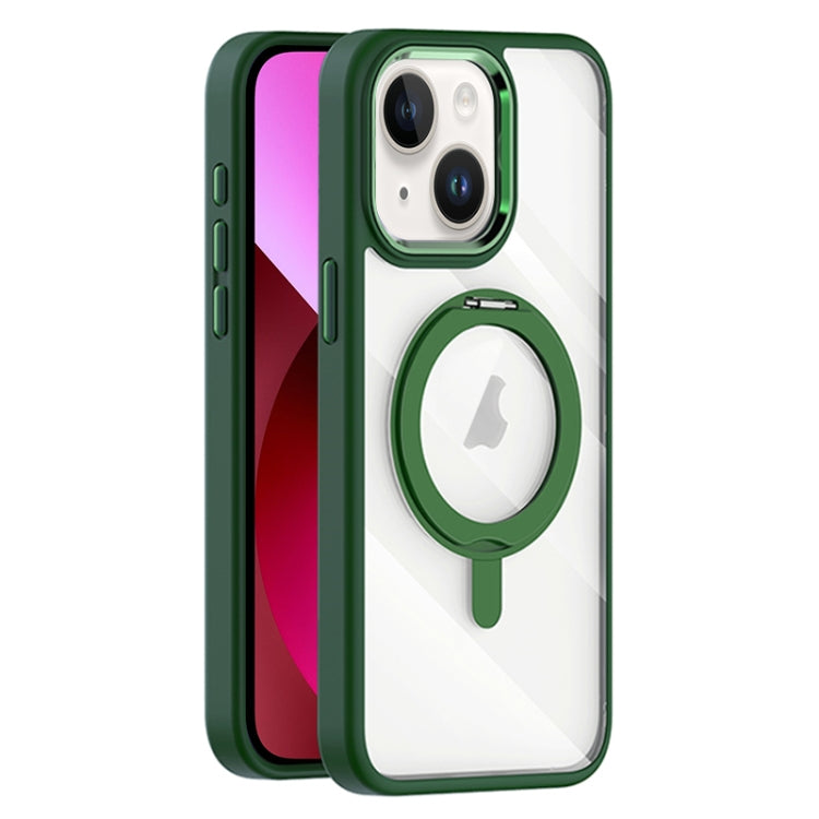 For iPhone 13 Transparent MagSafe Magnetic Rotating Holder Phone Case