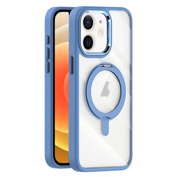 For iPhone 12 Transparent MagSafe Magnetic Rotating Holder Phone Case