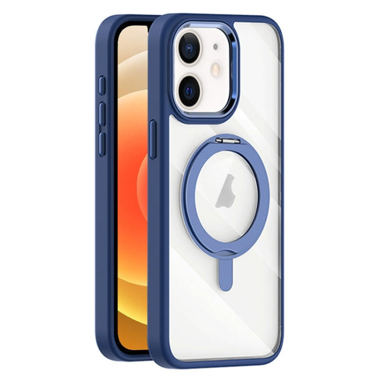 For iPhone 12 Transparent MagSafe Magnetic Rotating Holder Phone Case