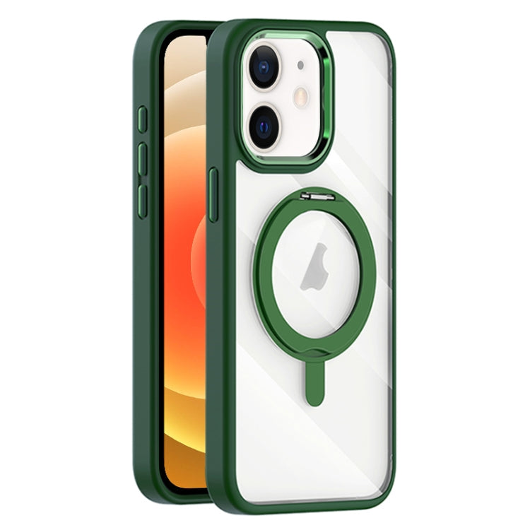 For iPhone 12 Transparent MagSafe Magnetic Rotating Holder Phone Case