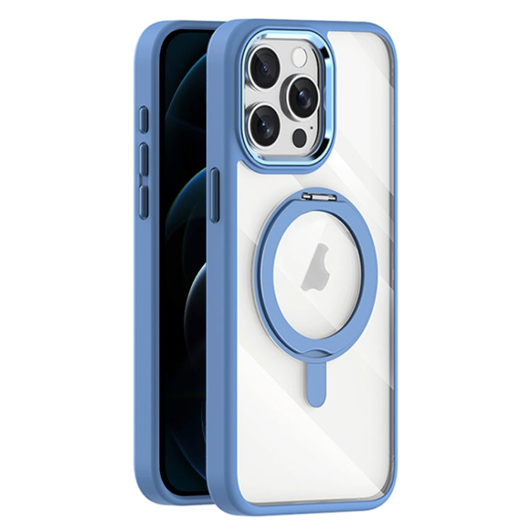 For iPhone 12 Pro Max Transparent MagSafe Magnetic Rotating Holder Phone Case
