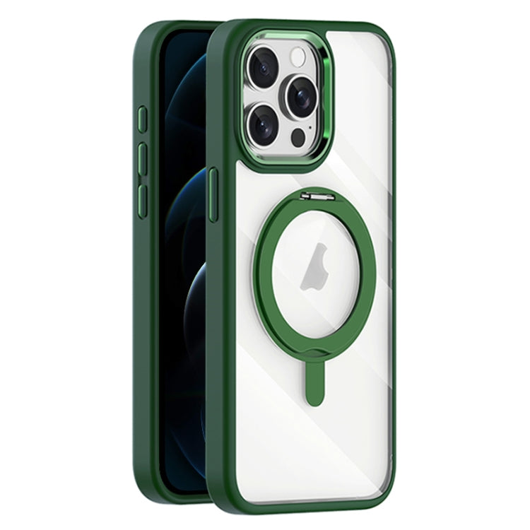For iPhone 12 Pro Transparent MagSafe Magnetic Rotating Holder Phone Case
