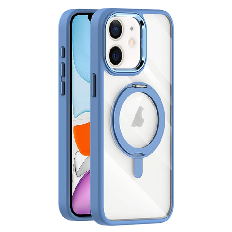 For iPhone 11 Transparent MagSafe Magnetic Rotating Holder Phone Case