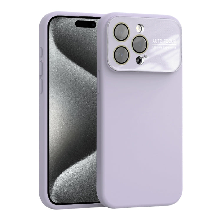 For iPhone 15 Pro Large Window Acrylic Lens Film + Liquid Silicone Full Coverage Phone Case