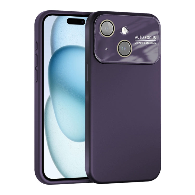 For iPhone 15 Plus Large Window Acrylic Lens Film + Liquid Silicone Full Coverage Phone Case