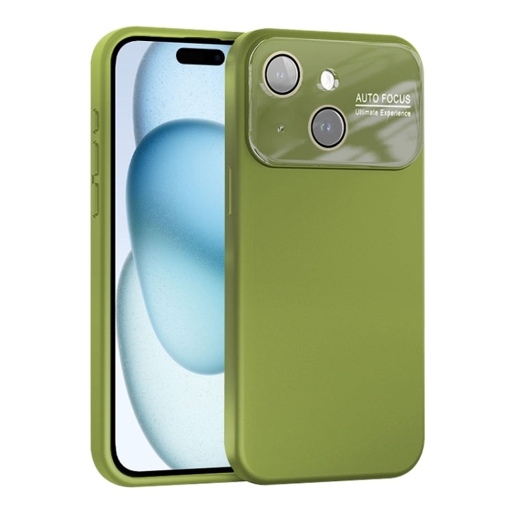 For iPhone 15 Plus Large Window Acrylic Lens Film + Liquid Silicone Full Coverage Phone Case