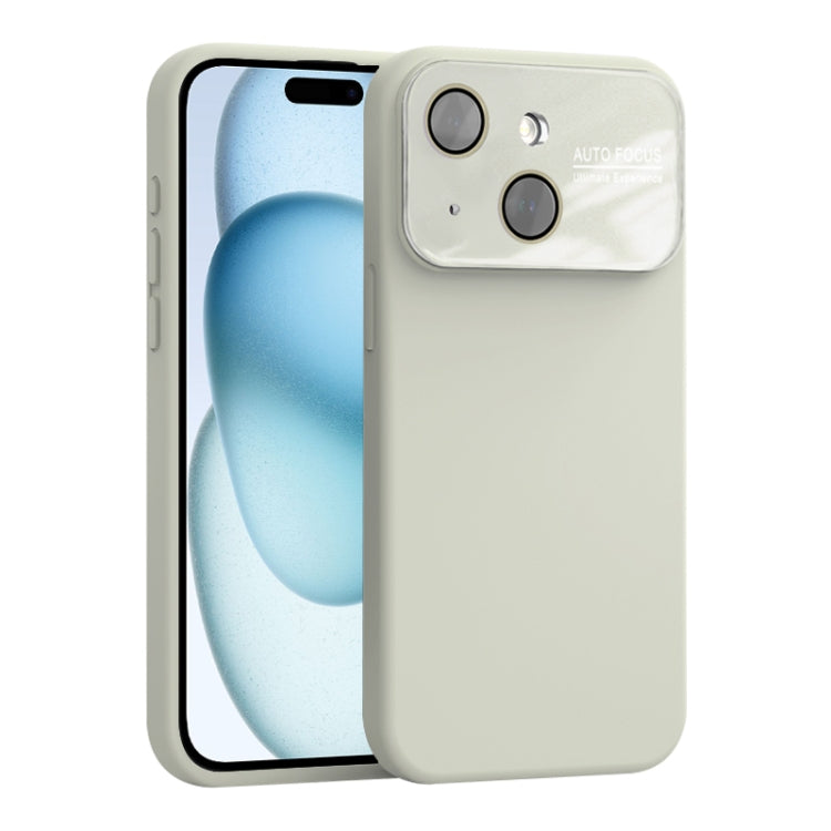 For iPhone 15 Large Window Acrylic Lens Film + Liquid Silicone Full Coverage Phone Case