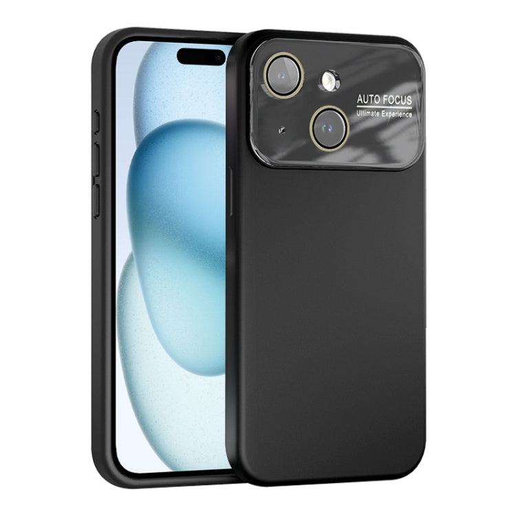 For iPhone 15 Large Window Acrylic Lens Film + Liquid Silicone Full Coverage Phone Case
