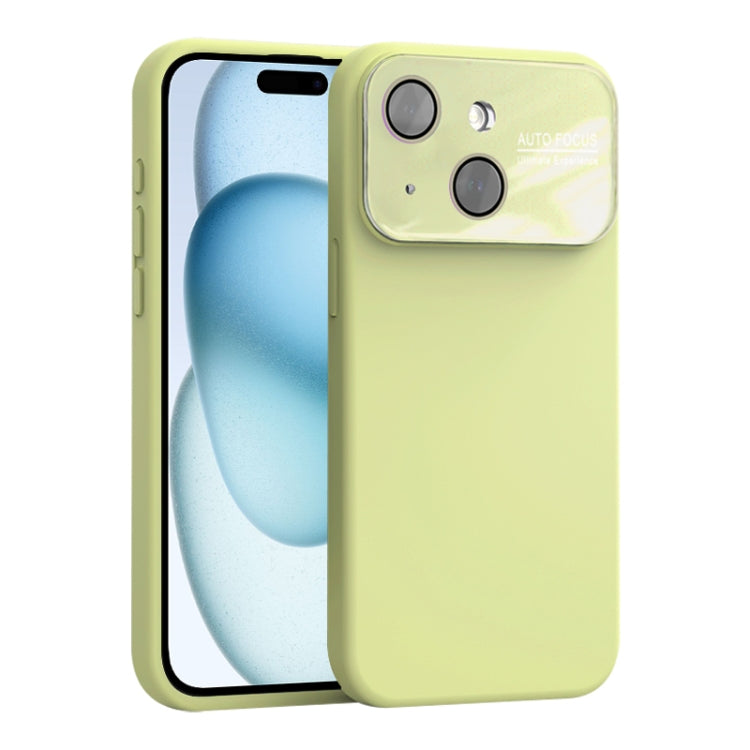 For iPhone 15 Large Window Acrylic Lens Film + Liquid Silicone Full Coverage Phone Case