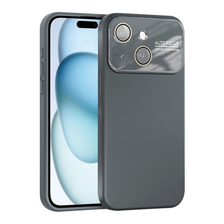 For iPhone 15 Large Window Acrylic Lens Film + Liquid Silicone Full Coverage Phone Case