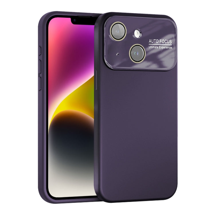 For iPhone 14 Plus Large Window Acrylic Lens Film + Liquid Silicone Full Coverage Phone Case