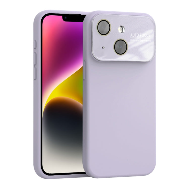 For iPhone 14 Plus Large Window Acrylic Lens Film + Liquid Silicone Full Coverage Phone Case