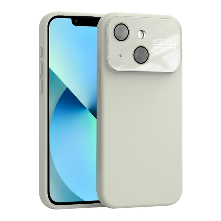 For iPhone 13 Large Window Acrylic Lens Film + Liquid Silicone Full Coverage Phone Case