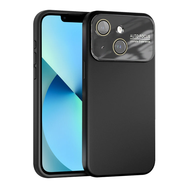 For iPhone 13 Large Window Acrylic Lens Film + Liquid Silicone Full Coverage Phone Case