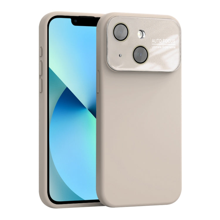 For iPhone 13 Large Window Acrylic Lens Film + Liquid Silicone Full Coverage Phone Case