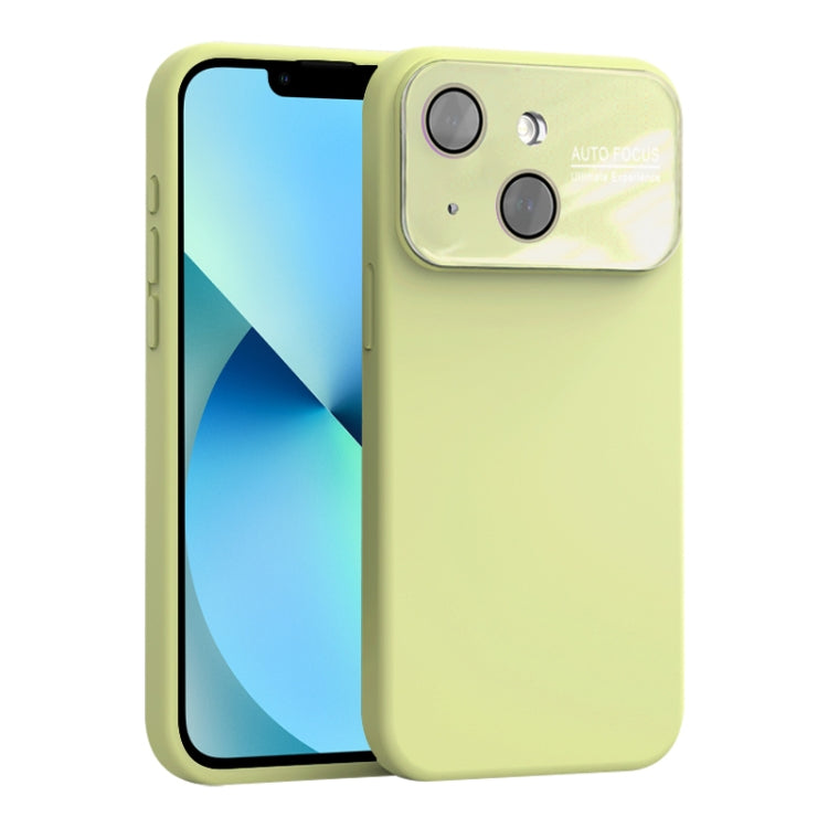 For iPhone 13 Large Window Acrylic Lens Film + Liquid Silicone Full Coverage Phone Case