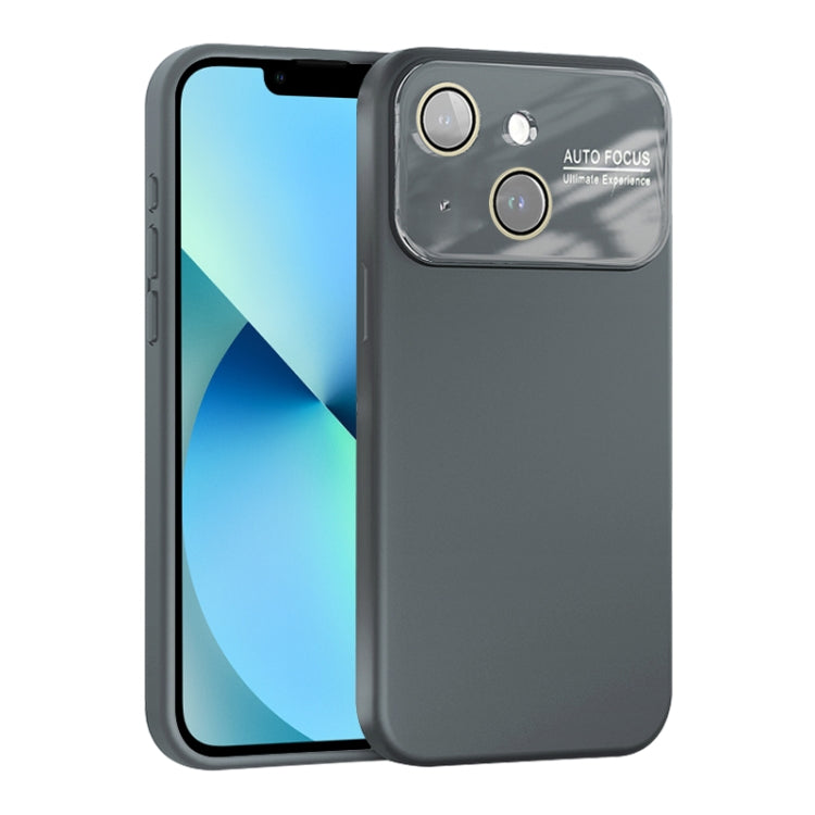 For iPhone 13 Large Window Acrylic Lens Film + Liquid Silicone Full Coverage Phone Case