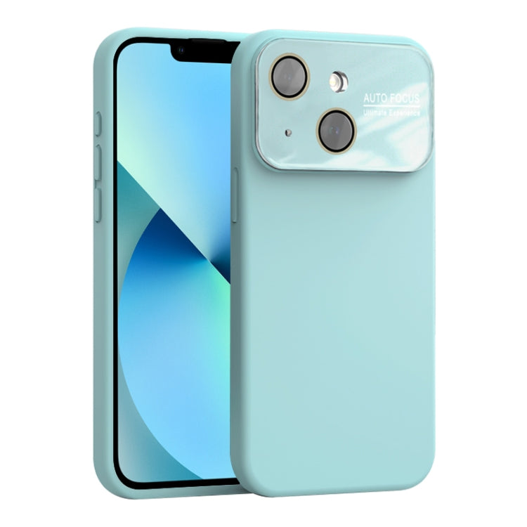 For iPhone 13 Large Window Acrylic Lens Film + Liquid Silicone Full Coverage Phone Case
