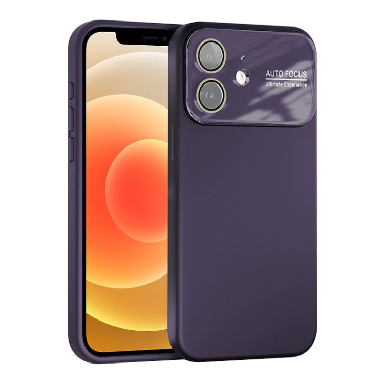 For iPhone 12 Large Window Acrylic Lens Film + Liquid Silicone Full Coverage Phone Case
