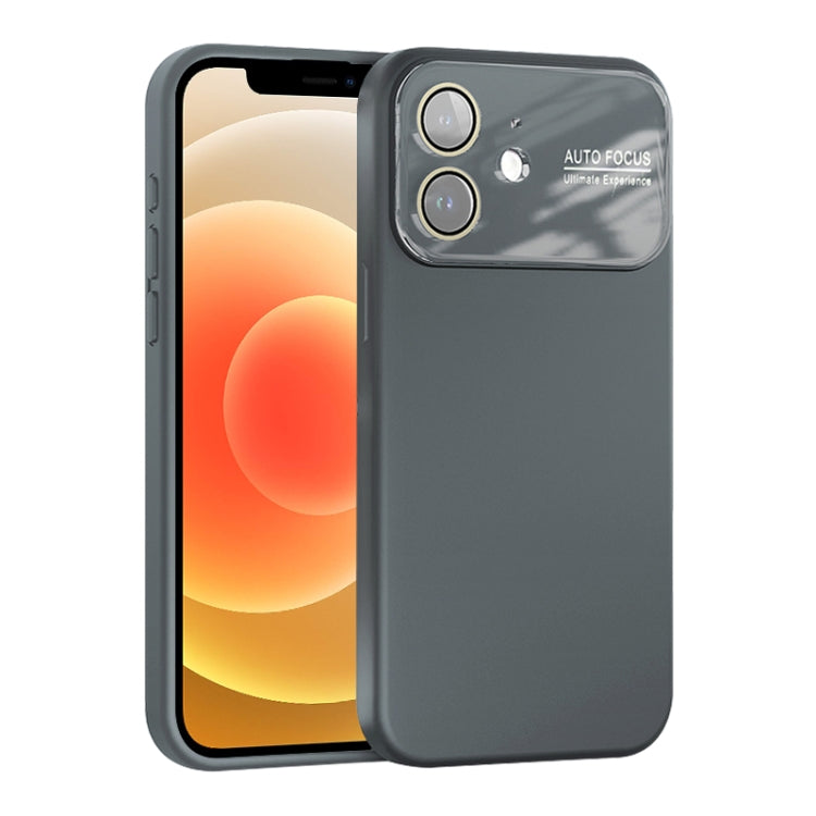 For iPhone 12 Large Window Acrylic Lens Film + Liquid Silicone Full Coverage Phone Case