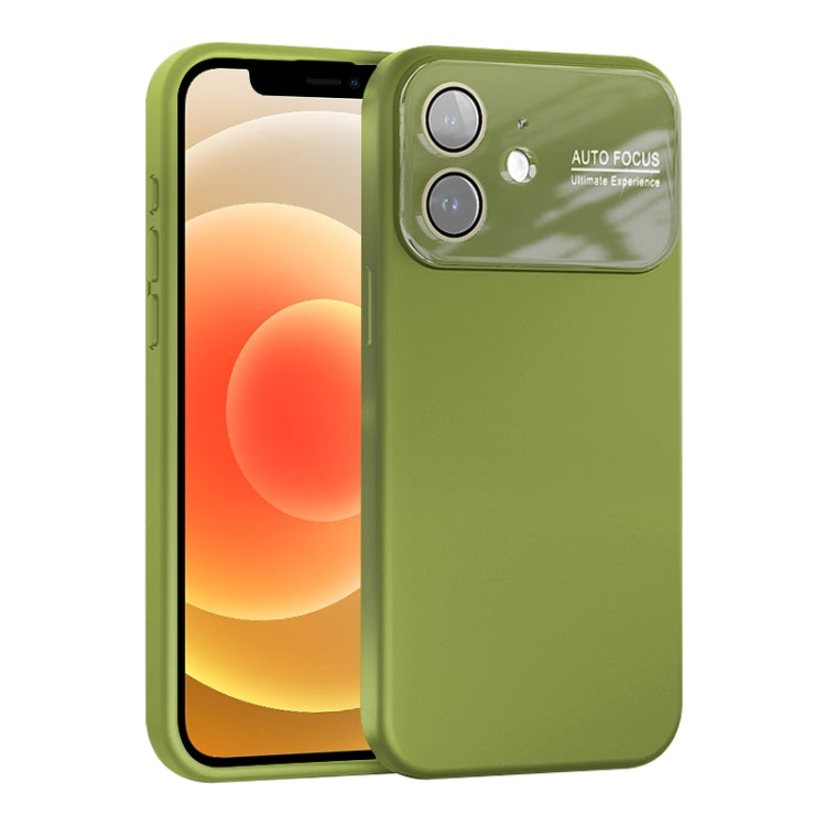 For iPhone 12 Large Window Acrylic Lens Film + Liquid Silicone Full Coverage Phone Case