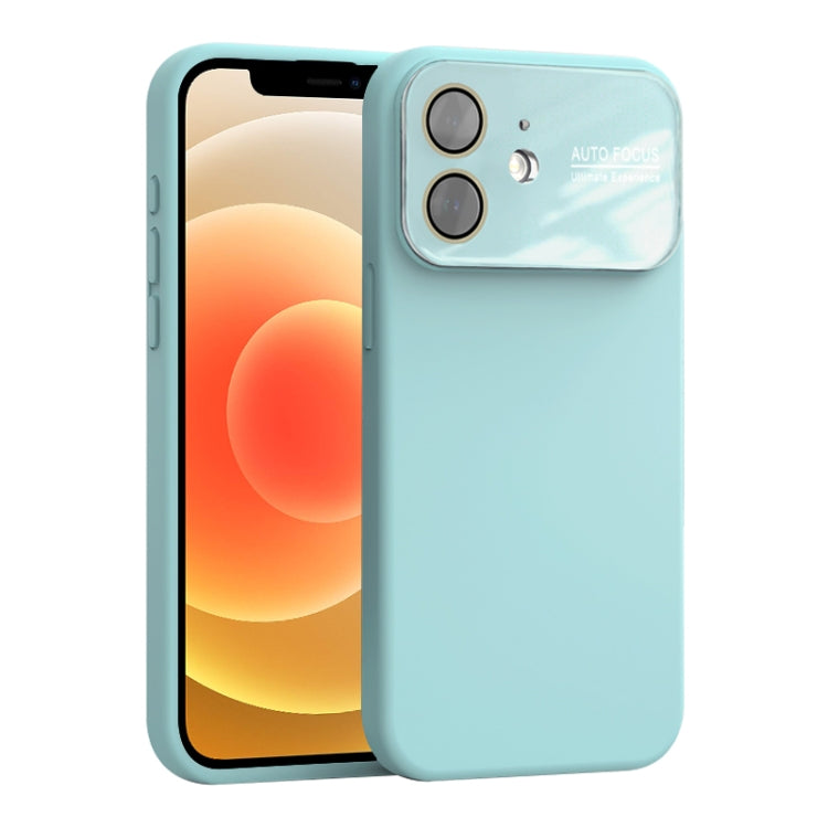 For iPhone 12 Large Window Acrylic Lens Film + Liquid Silicone Full Coverage Phone Case