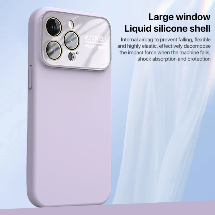 For iPhone 15 Plus Large Window Acrylic Lens Film + Liquid Silicone Full Coverage Phone Case