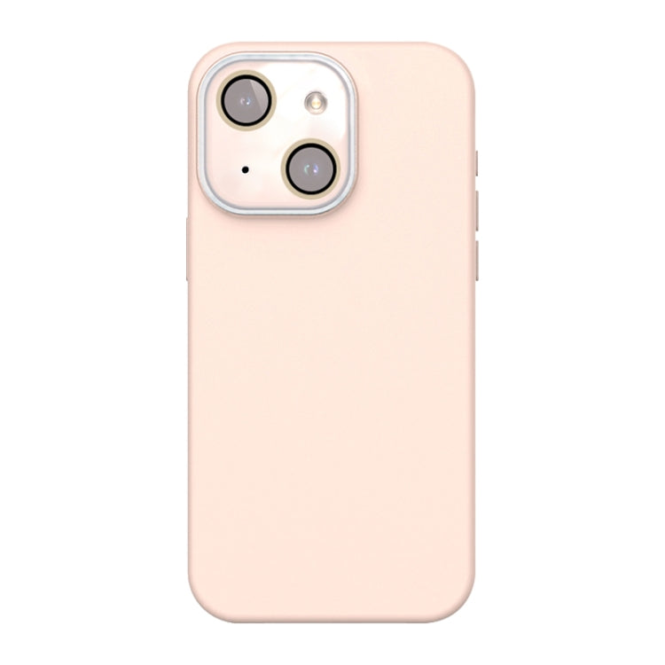 For iPhone 14 Plus Acrylic Lens Film + Liquid Silicone Full Coverage Phone Case