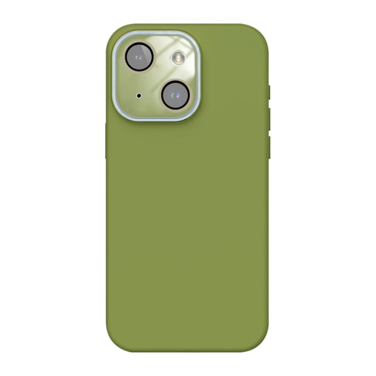 For iPhone 14 Plus Acrylic Lens Film + Liquid Silicone Full Coverage Phone Case