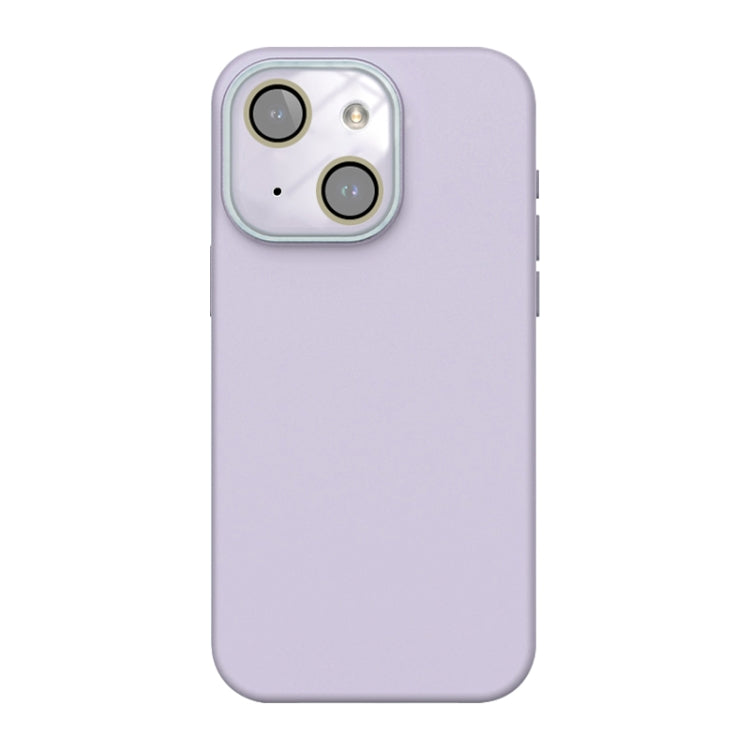For iPhone 14 Plus Acrylic Lens Film + Liquid Silicone Full Coverage Phone Case