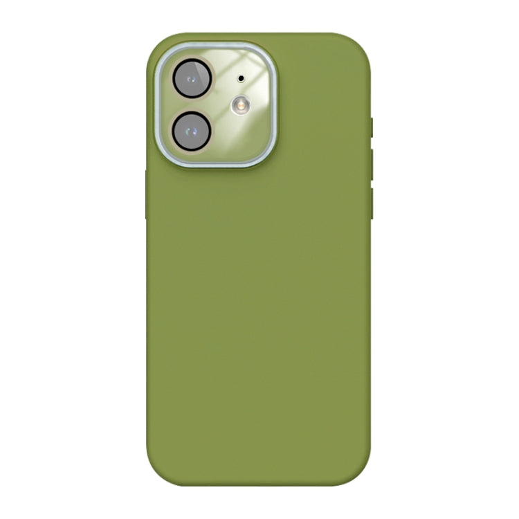 For iPhone 12 Acrylic Lens Film + Liquid Silicone Full Coverage Phone Case